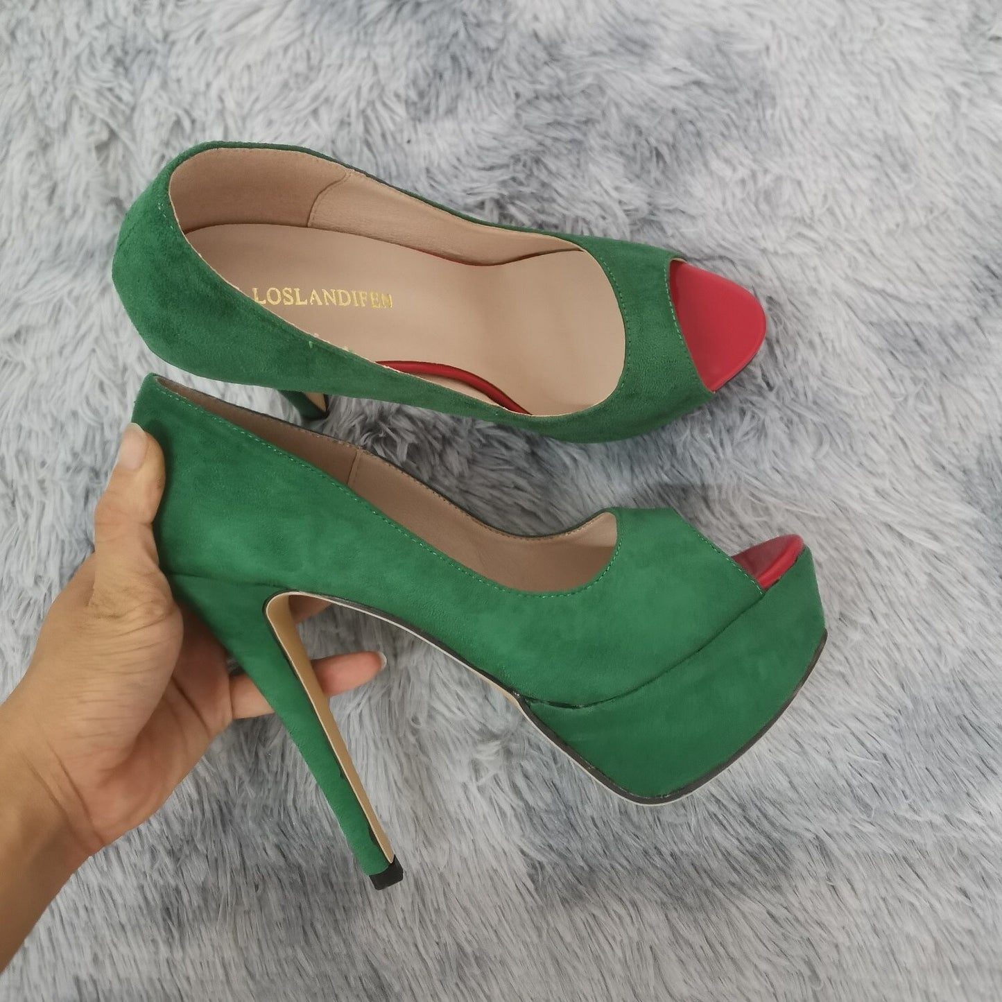 Womens Sexy High Heels Shoes Peep Toe Velvet Pumps Platform Lady Evening Party Red Wedding Black Office 817-16VE
