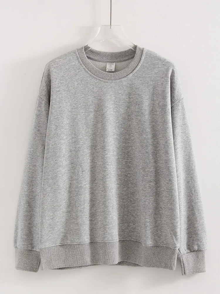 Women's Sweatshirt Sport Loose Fall Clothes Streetwear Pullover Oversized Crewneck Sweatshirt Black For Women Red Sweatshirts