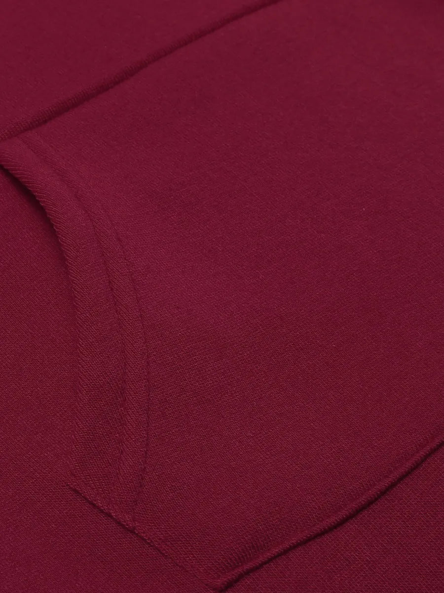 LW BASICS Casual Women Kangaroo Pocket Solid Sweat Dress Hooded Collar Long Sleeve Fall & Winter Mini Dresses