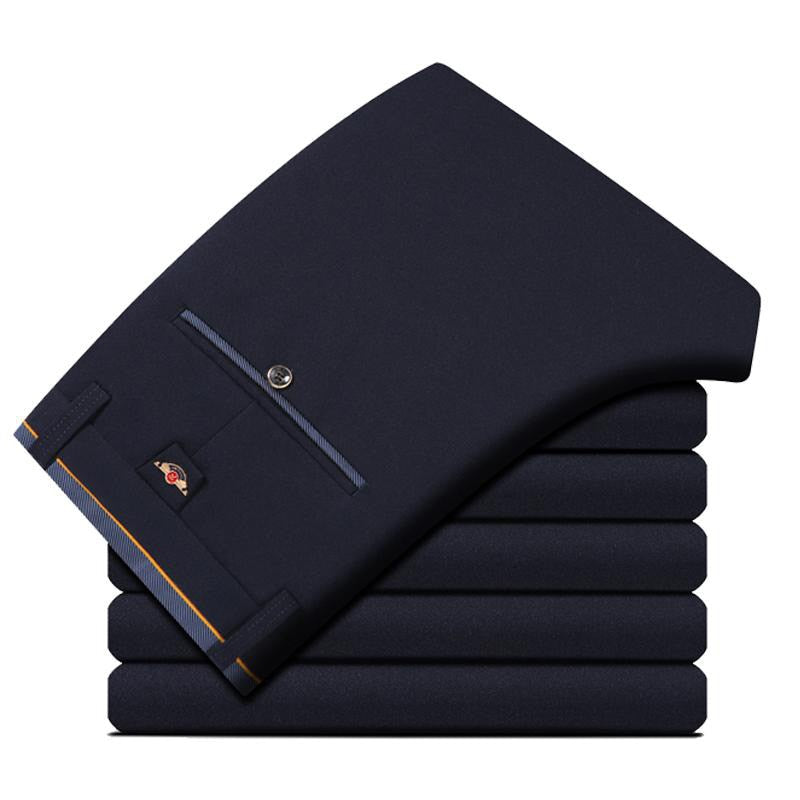 2023 Men's Spring Autumn Fashion Business Casual Long Pants Suit Pants Male Elastic Straight Formal Trousers Plus Big Size 28-40