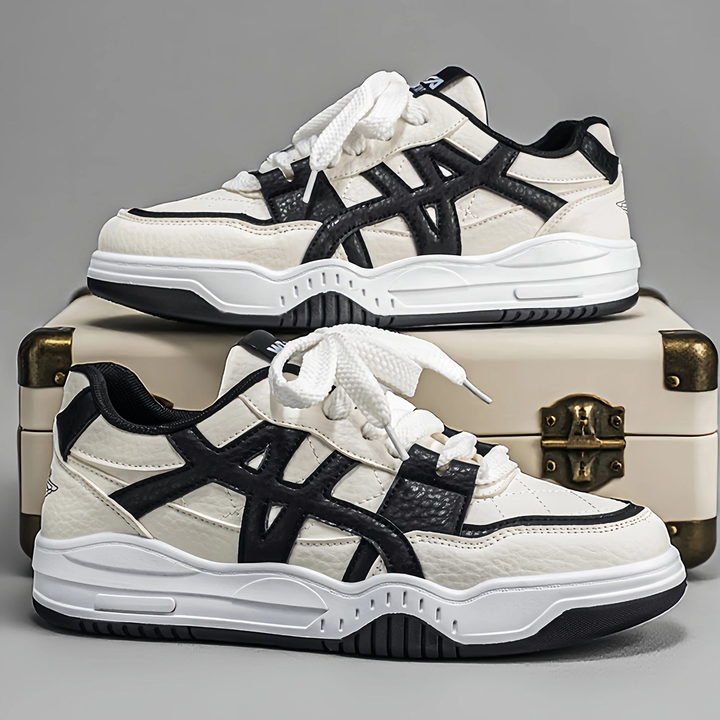 Men's Retro Color Blocked Casual Shoes | Fashionable Street Sports Shoes | Four Season Anti slip Comfortable Walking Shoes
