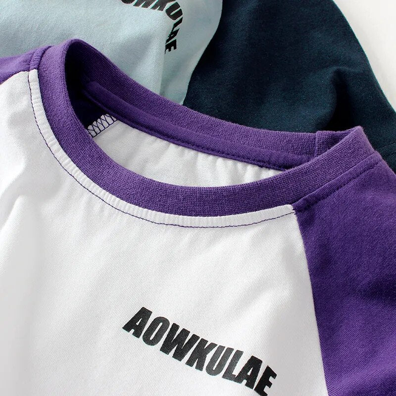 IENENS Summer T-shirt Clothes Kids Clothing Children Boys Soft T-shirt Baby Cotton Letter Tees Short Sleeves Tops