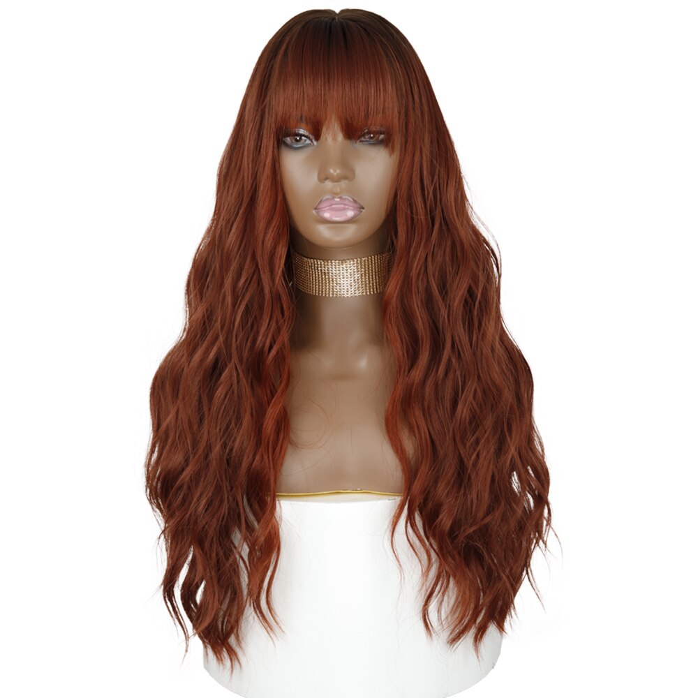 AZQUEEN Synthetic Wigs Long Straight Orange Color Women cosplays Wig 30 Inches Central Part Hair Silver Grey White Red Colour