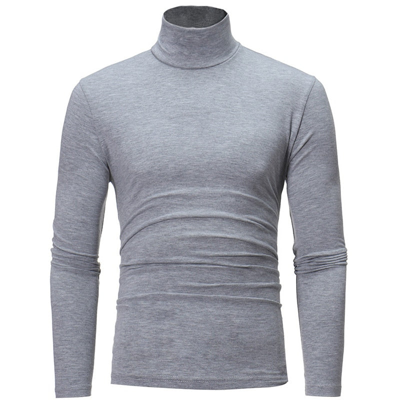 turtleneck for men slim elastic thin pullover men Spring Autumn knitting turtleneck men brand Men's high neck sweater