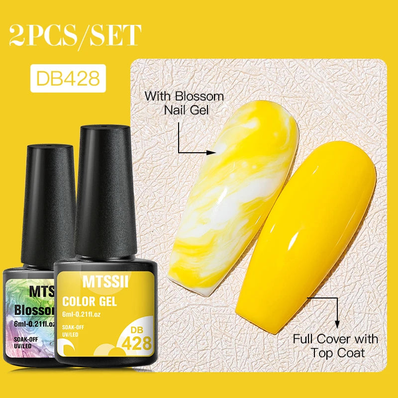 Mtssii Blossom Gel Nail Art Transparent Blossom Nail Polish Blooming Smook Effect Flower Gel Polish Soak off UV Nail Glue Gel