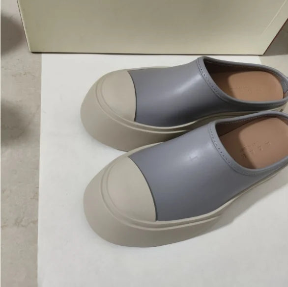 Genuine Leather White Summer Sneakers Board Shoes Fashionable Versatile Color-blocking Sports Casual One-foot Lazy Shoes Floral