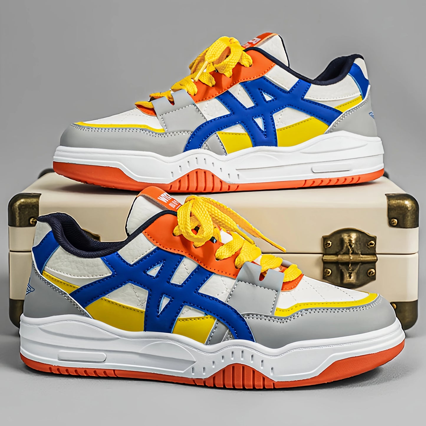 Men's Retro Color Blocked Casual Shoes | Fashionable Street Sports Shoes | Four Season Anti slip Comfortable Walking Shoes