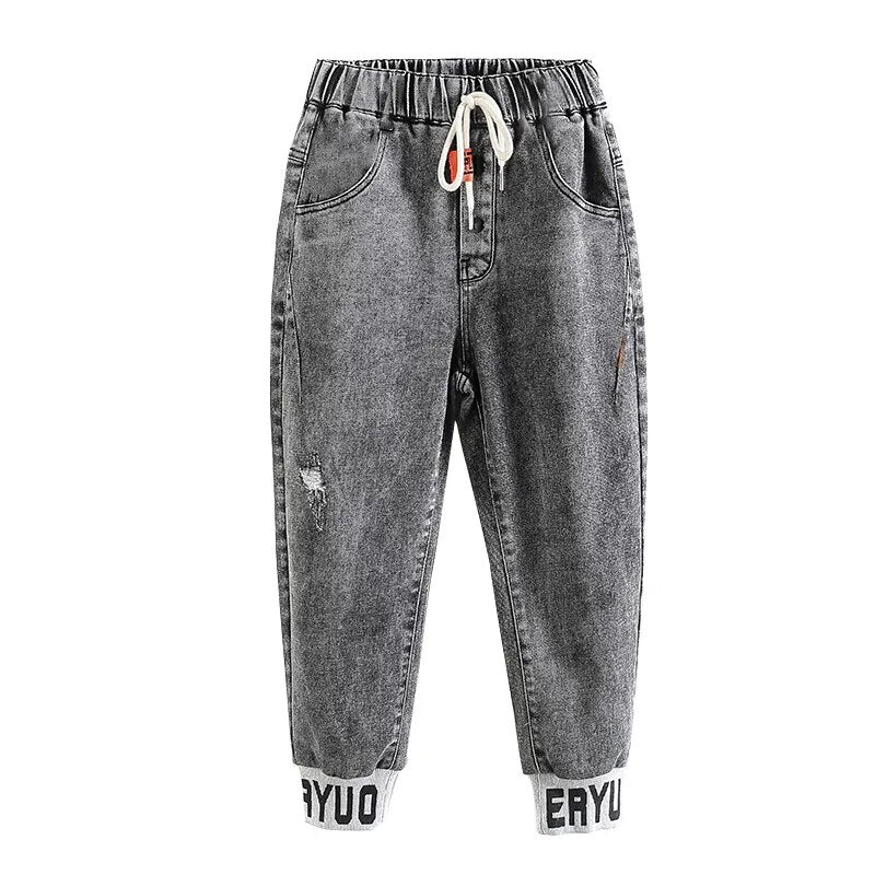 IENENS Kids' Jeans Boy Casual Sports Trousers Clothes Boys Loose Pants Young Children Cotton Cargo Pants Autumn Sweatpants