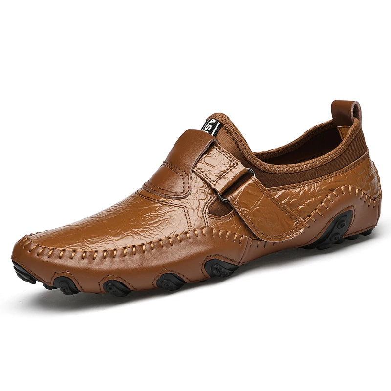 Accept OEM Service Add LOGO 4 Season Hand Made Genuine Leather Casual Business Career Dress Shoes Men Loafers
