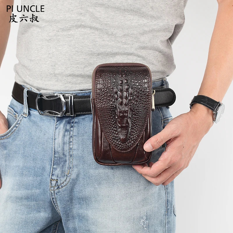 Men Mini Shoulder Messenger Crossbody Bag Man Fanny Belt Packs Casual Men's Waist Bags Leather Small Phone Pouch Cigarette Case