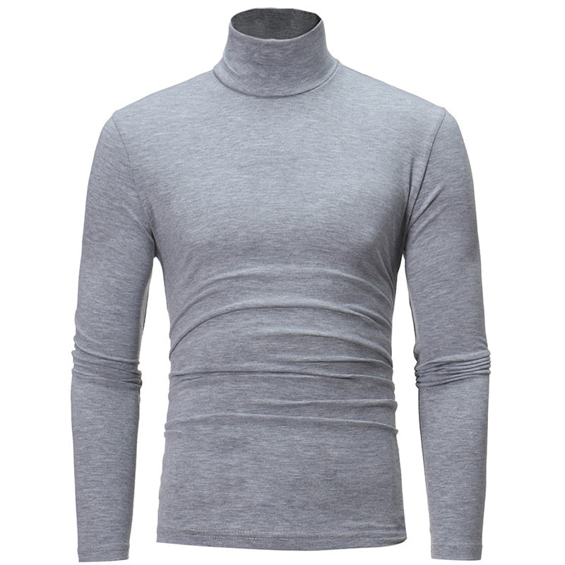 turtleneck for men slim elastic thin pullover men Spring Autumn knitting turtleneck men brand Men's high neck sweater