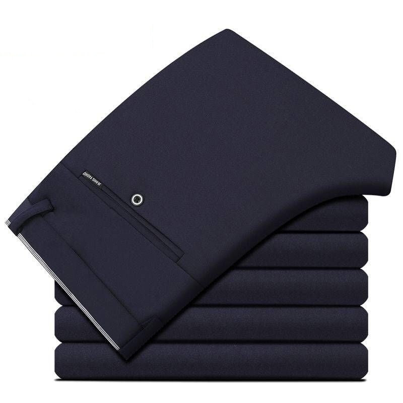 2023 Men's Spring Autumn Fashion Business Casual Long Pants Suit Pants Male Elastic Straight Formal Trousers Plus Big Size 28-40