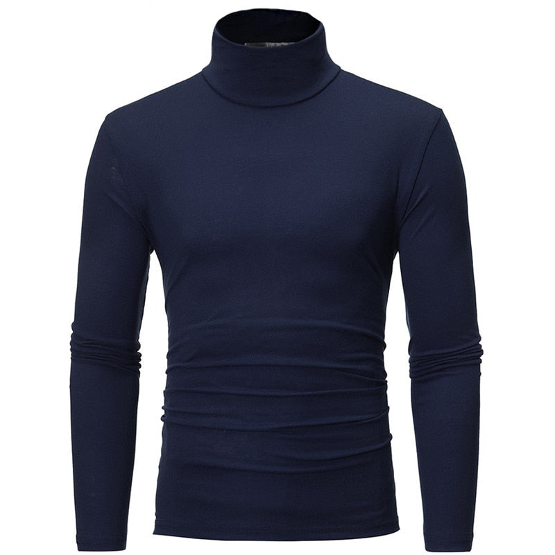 turtleneck for men slim elastic thin pullover men Spring Autumn knitting turtleneck men brand Men's high neck sweater