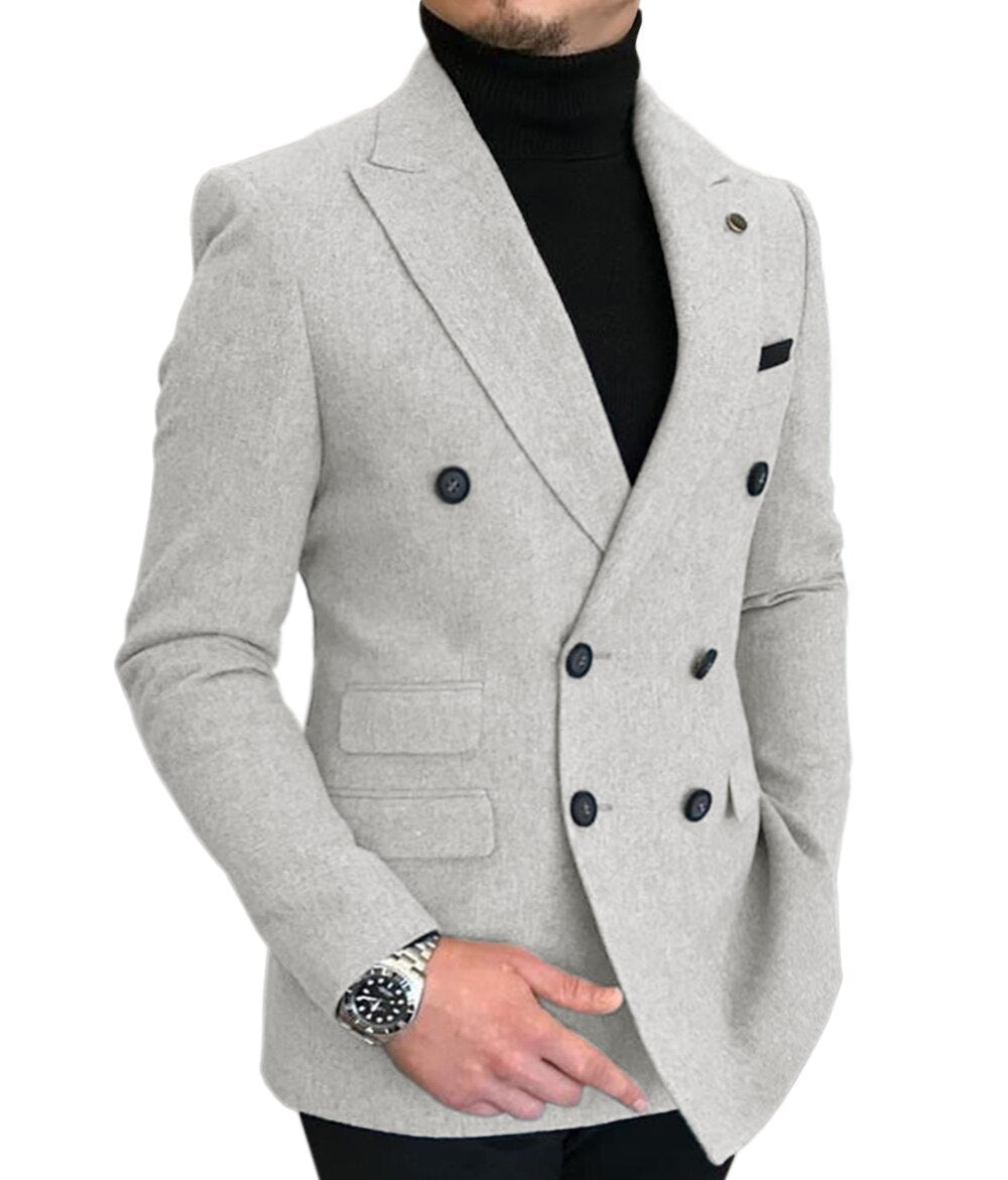 Formal 2022 New Burgundy Red Grey Lapel Tux Men Slim Fit Formal Suits Coat Jacket Custom Made For Wendding Party Woolen cloth