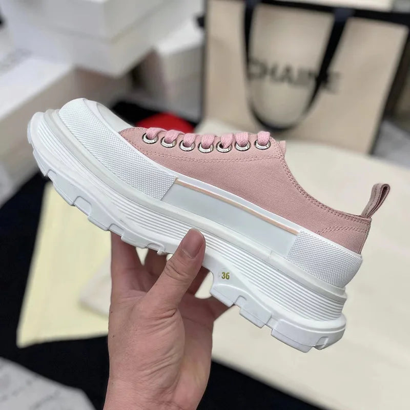 2025 new fashion platform men's and women's special canvas shoes comfortable deodorizing non-slip walking shoes