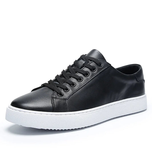 OEM 2025 Men's Casual Italian Business Genuine Leather Soft Shoes White Sneakers Walking Style Breathable Oxfords New Product
