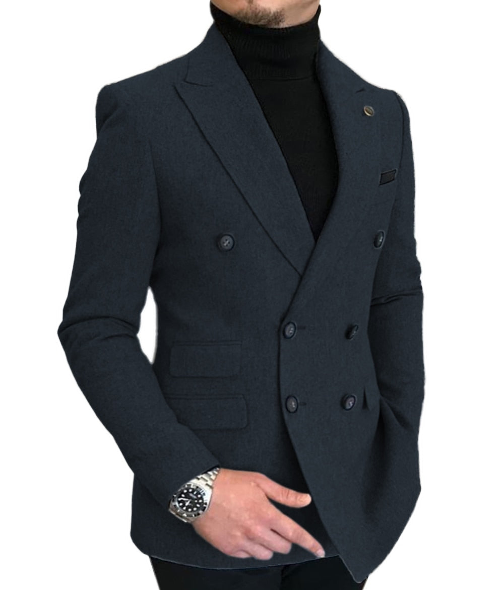 Formal 2022 New Burgundy Red Grey Lapel Tux Men Slim Fit Formal Suits Coat Jacket Custom Made For Wendding Party Woolen cloth