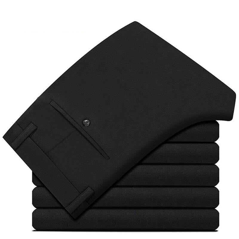 2023 Men's Spring Autumn Fashion Business Casual Long Pants Suit Pants Male Elastic Straight Formal Trousers Plus Big Size 28-40