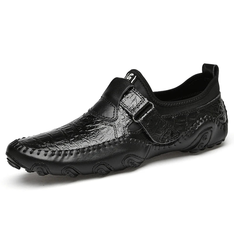 Accept OEM Service Add LOGO 4 Season Hand Made Genuine Leather Casual Business Career Dress Shoes Men Loafers