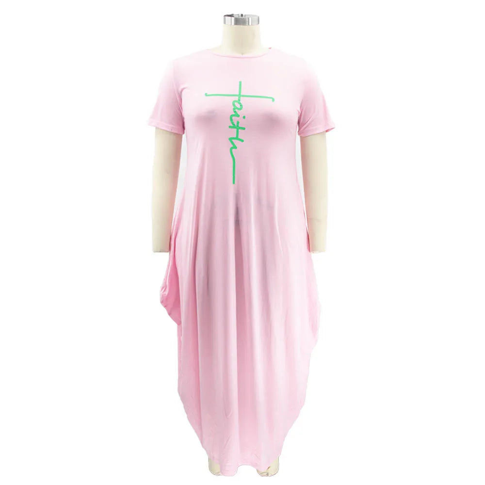 Women Dresses Summer 2021 Plus Size 5xl Wholesale Solid Casual Pockets Bodycon Super Stretchy Streetwear Maxi Dress Dropshipping
