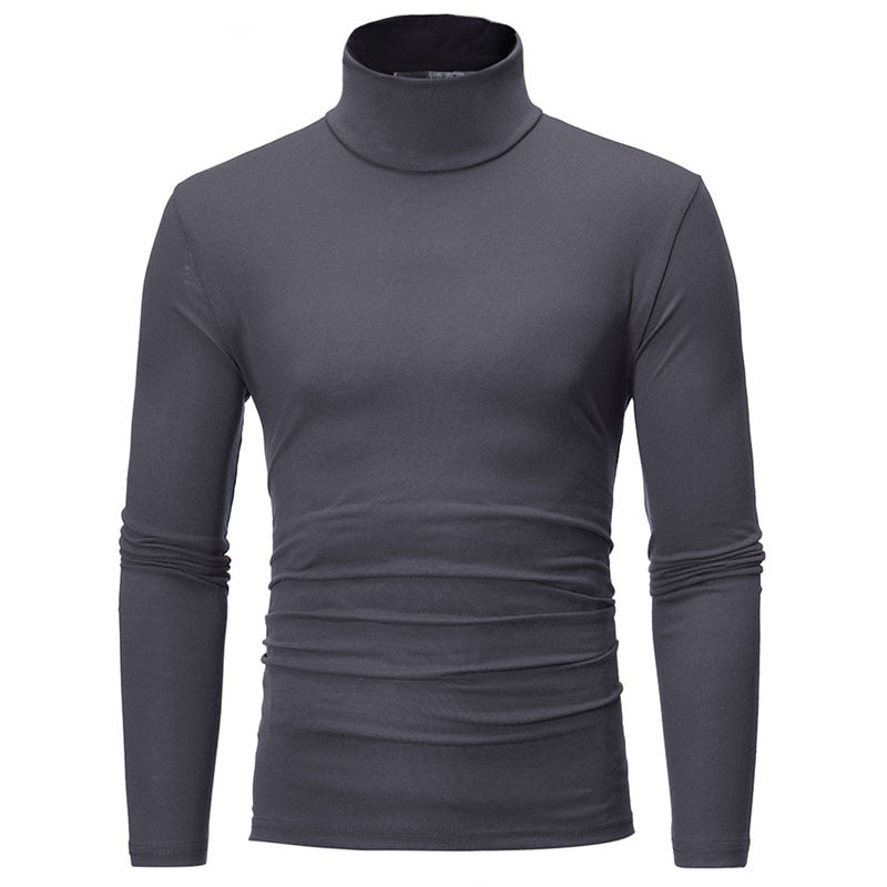 turtleneck for men slim elastic thin pullover men Spring Autumn knitting turtleneck men brand Men's high neck sweater