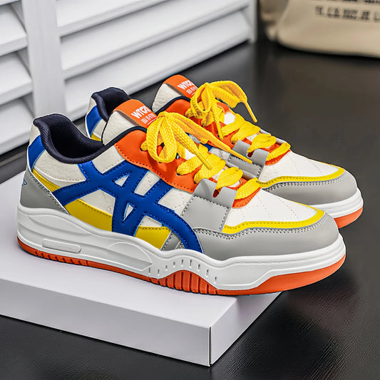 Men's Retro Color Blocked Casual Shoes | Fashionable Street Sports Shoes | Four Season Anti slip Comfortable Walking Shoes