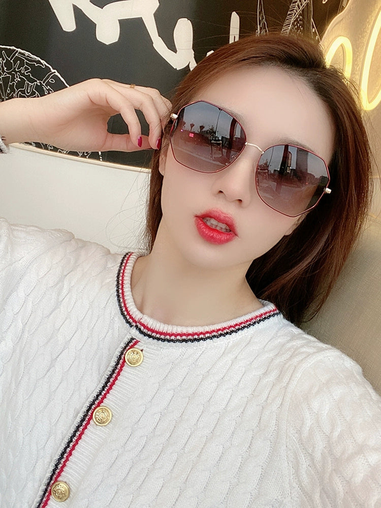 2023 New Sunglasses Women's Fancy Myopia for Driving UV Protection Sun Glasses to Make Big Face Thin-Looked