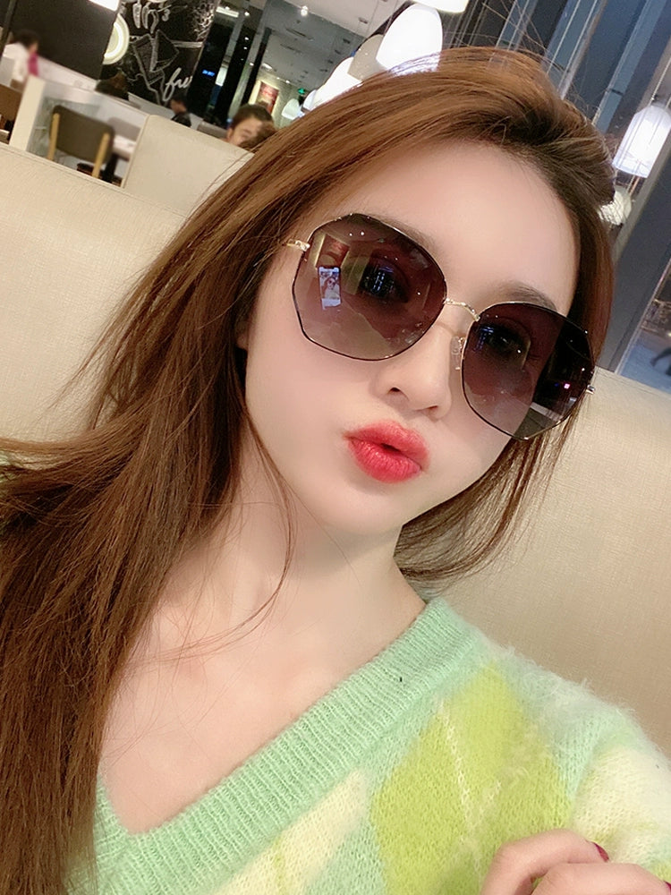 2023 New Sunglasses Women's Fancy Myopia for Driving UV Protection Sun Glasses to Make Big Face Thin-Looked