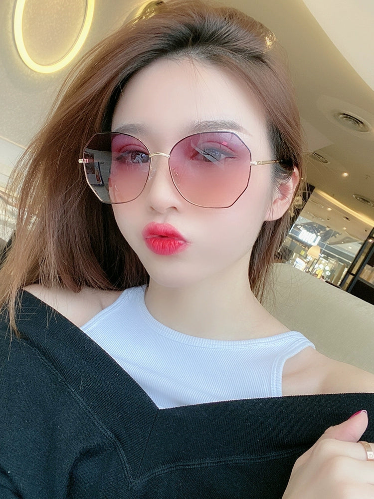 2023 New Sunglasses Women's Fancy Myopia for Driving UV Protection Sun Glasses to Make Big Face Thin-Looked