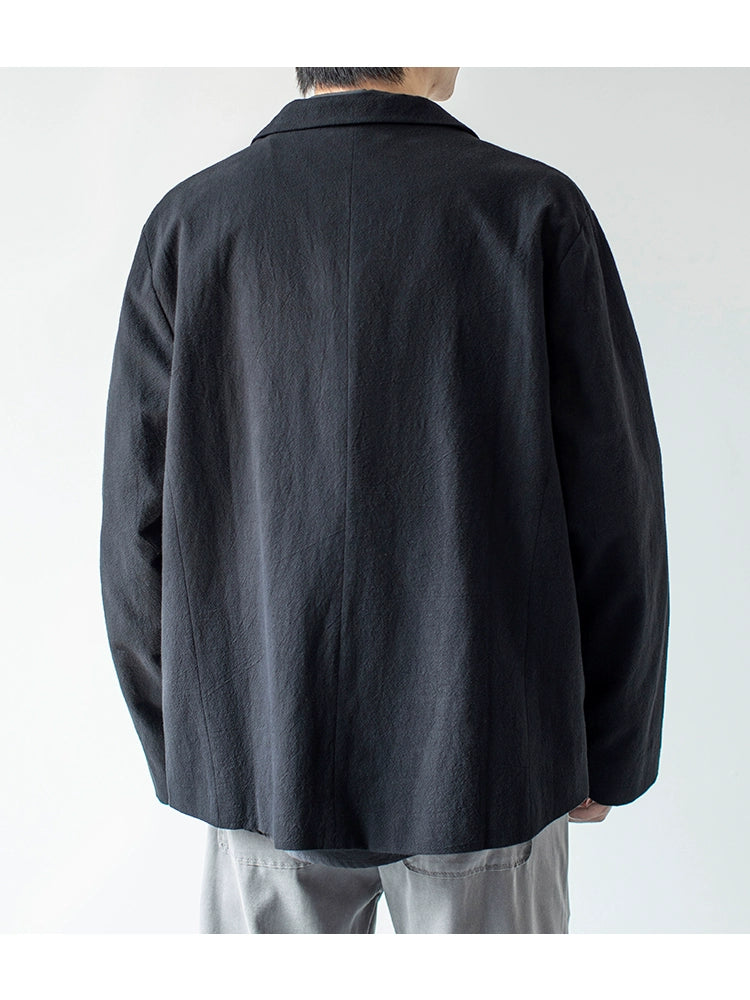 FreeHand Japanese-Style Retro Artsy off-Shoulder Suit Jacket