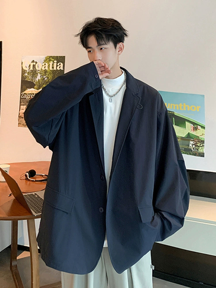 Suit Jacket Men's Fancy Spring and Autumn Fashion Brand plus Size Baggy Casual Jacket Men's Lapel Suit Jacket