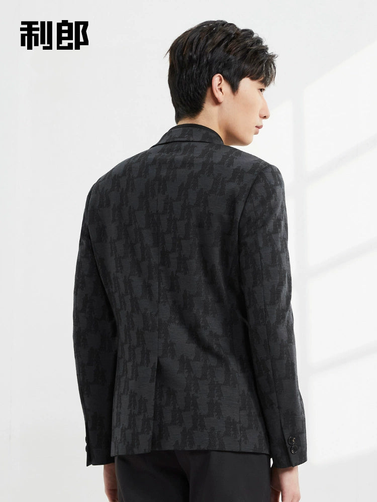 Sheep Wool Lilang Official Texture Jacquard Leisure Suit