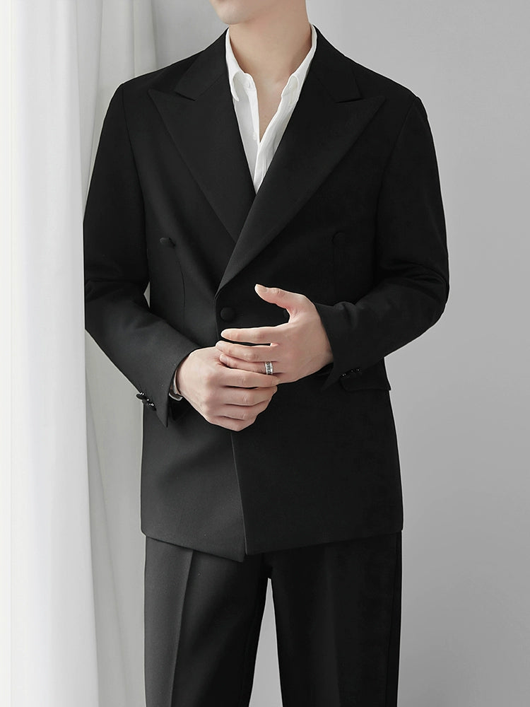 Profile Casual Closure Collar Double Breasted Baggy Coat