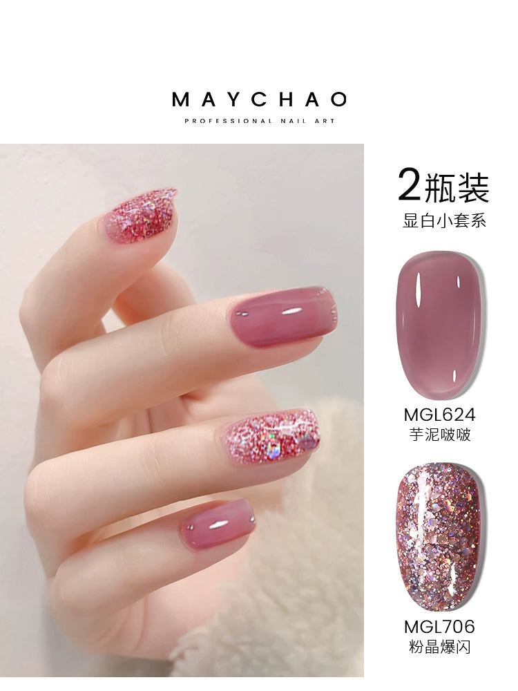 Maychao Autumn and Winter Jelly Transparent Flash Gel Nail Polish