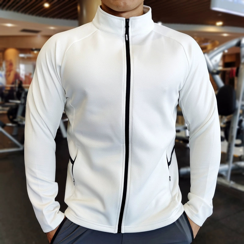 Stand Collar Men's Quick-Dry Breathable Stretch Fitness Sweater Jacket