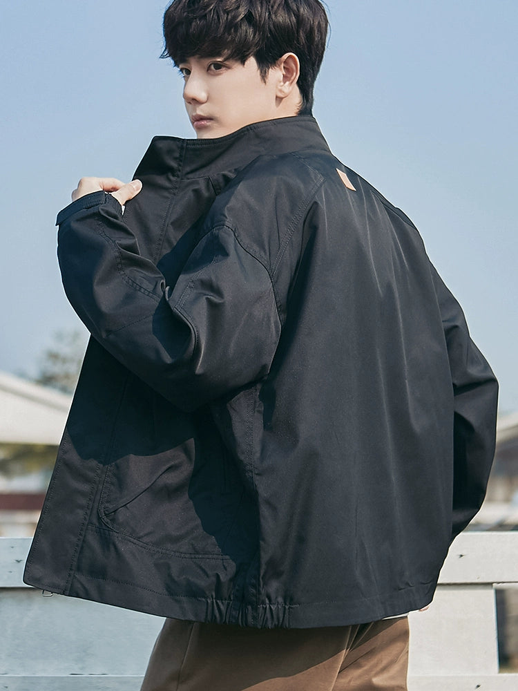 Anti-Wrinkle Twill Overalls Men's 2023 New Stand Collar Jacket Men's Spring and Autumn Casual Handsome Top Clothes