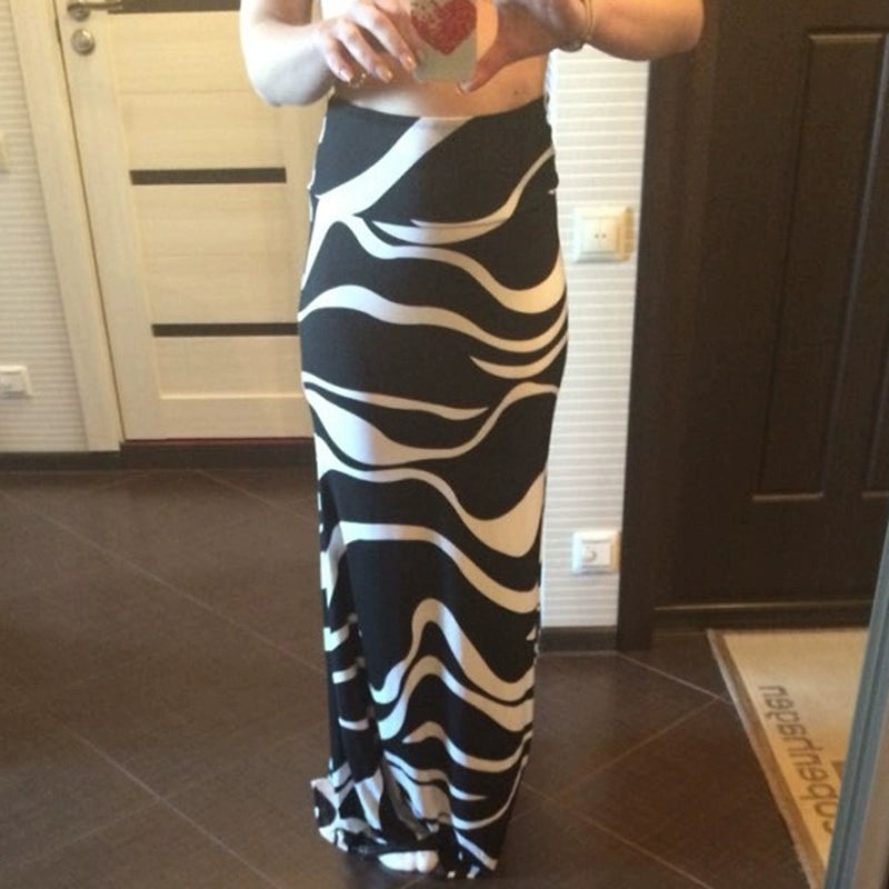 High Waist Elastic Wrap Hip Skirt Long Skirt High Waist Stretch Hip Skirt Trendy