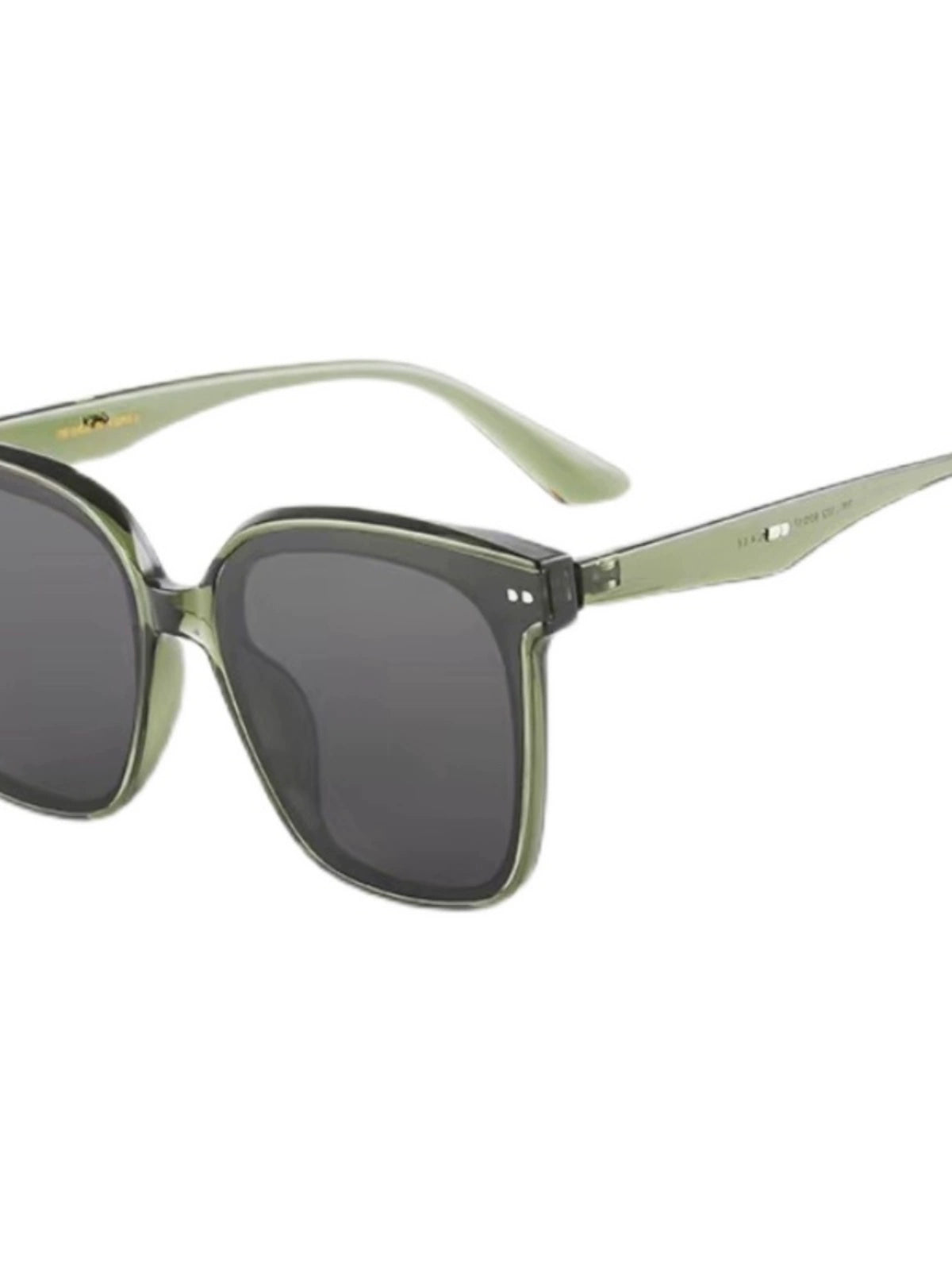 GM Same Style Fancy Green Gray Sunglasses UV400 Large Square Frame Plain Star Style Slim Looking Sun Glasses