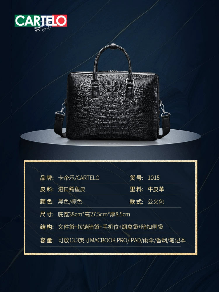 Genuine Leather Men's Fashion Trendy One-Shoulder Messenger Hand Bag