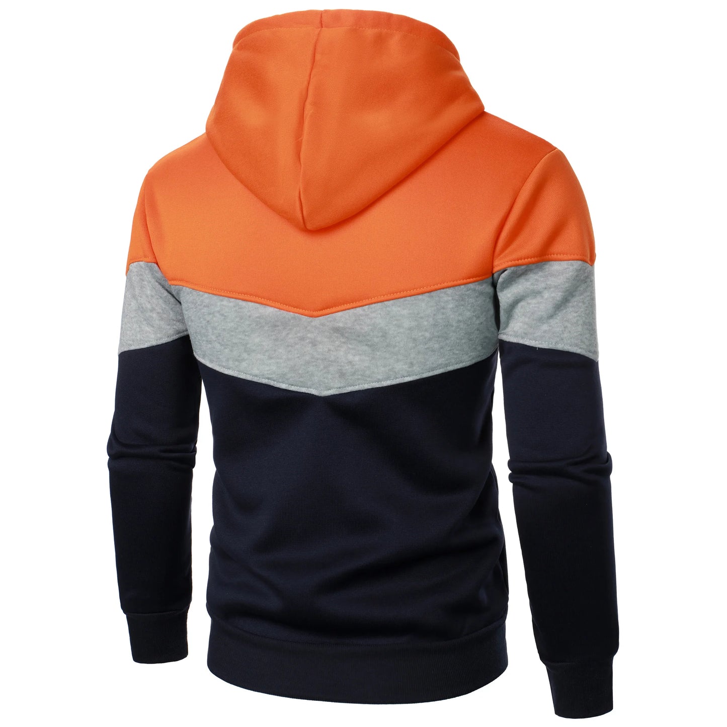 Autumn and winter men's color match color fashion hoodie men's casual sports shirt