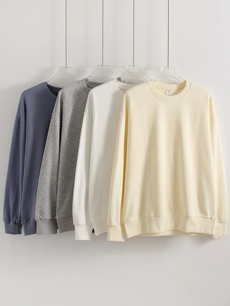 Women's Sweatshirt Sport Loose Fall Clothes Streetwear Pullover Oversized Crewneck Sweatshirt Black For Women Red Sweatshirts