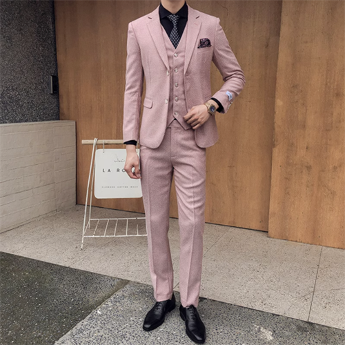 Qj Cinga Boutique Business Twill Suit 3 Piece Slim Fit Clothing Fashion Men Wedding Ball Party Dress Male Suit and Trousers Vest