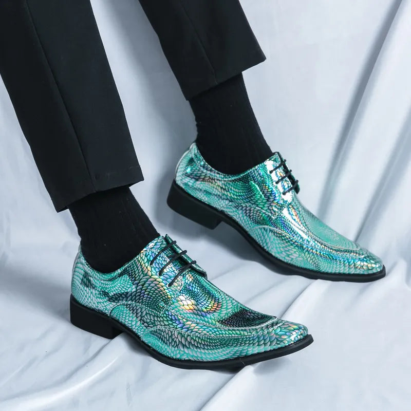 Fashion Green Men's Dress Shoes Comfortable Pointed Toe Urban Luxury Designer Leather Shoes Men Chelsea Shoes chaussures hommes