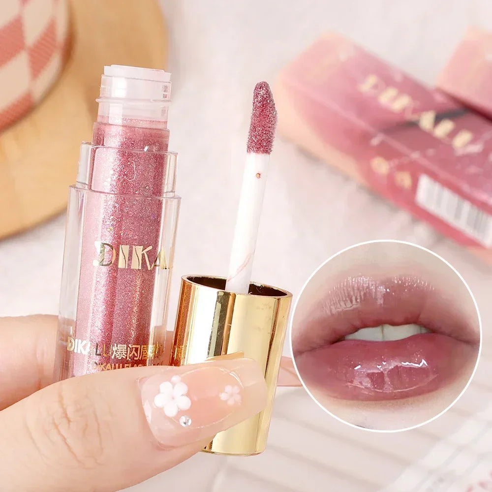 Mirror Water Gloss Shiny Lip Gloss Long Lasting Moisturizing Plumping Sexy Glitter Jelly Lip Glaze Korean Lips Makeup Cosmetics