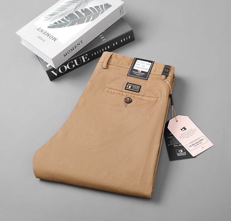Smart Black Pants Men Clothing Business Office Cotton Straight Suit Pants Men Trousers Casual Flat 2023 Spring  Autumn New