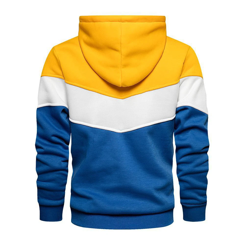 Fashion Men's Hooded Long Sleeve Streetwear Man Contrast Color Drawstring Loose Casual Sweatshirt Sweater hoodie