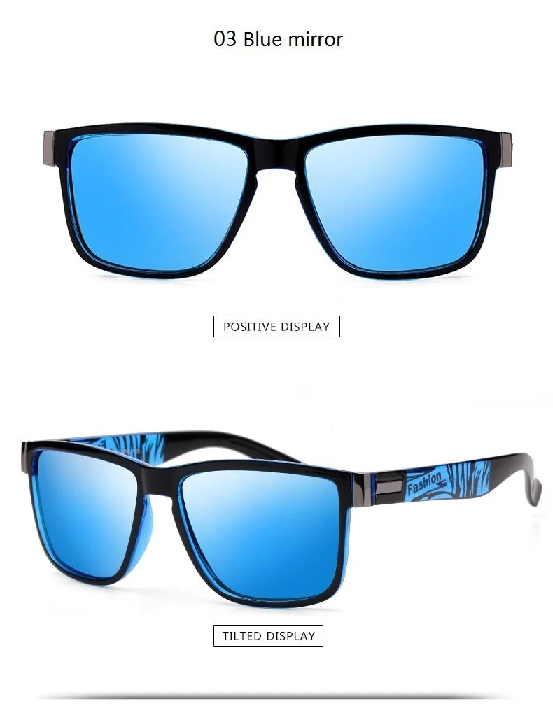 Classic Square Vintage Men's Polarized Sunglasses For Men Women Luxury Brand Designer Driving Sun Glasses UV400 Fishing Eyewear