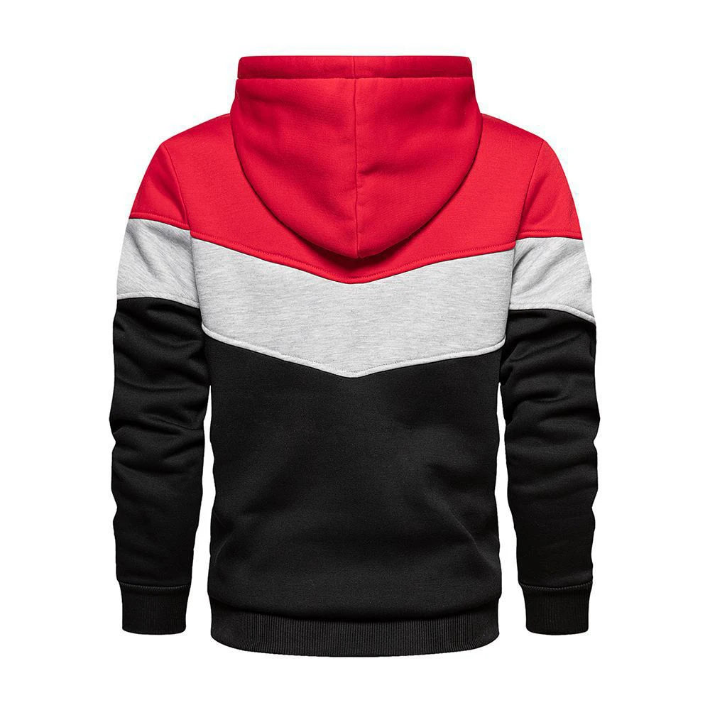 Fashion Men's Hooded Long Sleeve Streetwear Man Contrast Color Drawstring Loose Casual Sweatshirt Sweater hoodie
