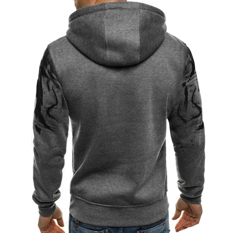 Men's Sets Splash Ink Sweatshirt and Sweatpants Two Piece Outfits Autumn Spring King Printed Streetwear Male Tracksuit S-4XL