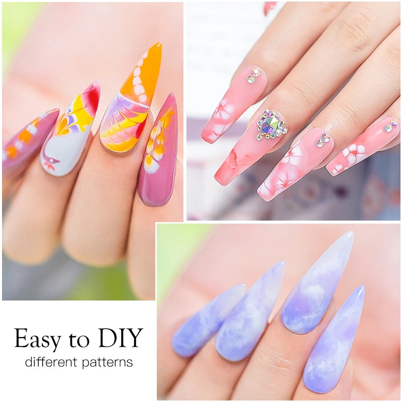 Mtssii Blossom Gel Nail Art Transparent Blossom Nail Polish Blooming Smook Effect Flower Gel Polish Soak off UV Nail Glue Gel